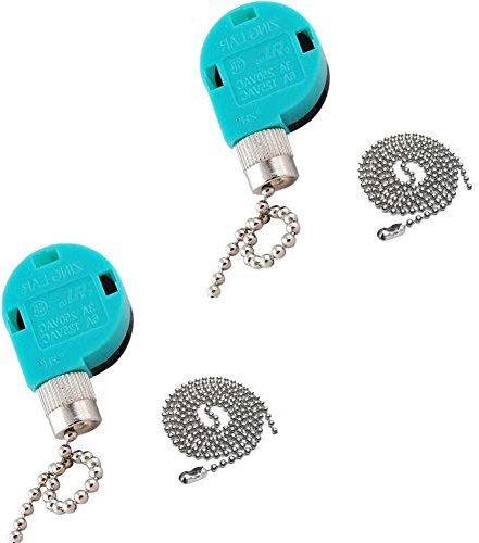 Ouken Ventilatore a Soffitto Ventilatore a Soffitto Ventola Interruttore Catena Di Tiro Estensione Catena Di Tiro 3 Controllo Della Velocità 4 Sostituzione Del Filo Per Lampada Da Casa 2pcs