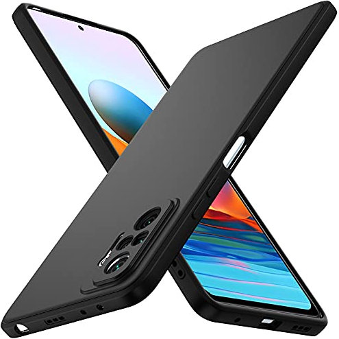 ivoler Negro Mate Funda para Xiaomi Redmi Note 10 Pro con Protección de Cámara, Carcasa Protectora Antigolpes, Ultrafina Suave TPU Silicona Caso Delgada Anti-Choques Case
