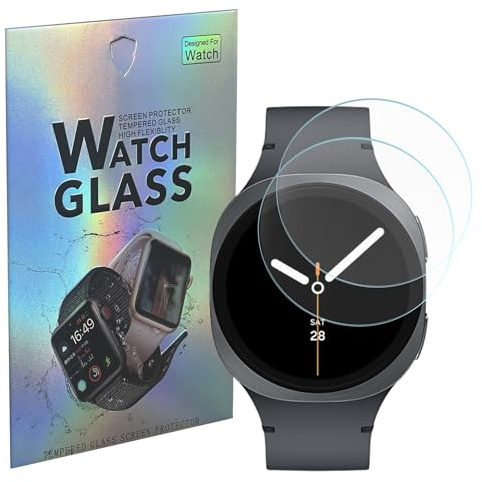 PHONILLICO Verre Trempé pour Samsung Galaxy Watch 8/7/6/5/4-44mm [Lot de 2] [Diamètre 41mm] Film Protection Ecran Montre Anti Rayure