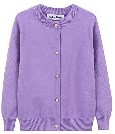 SMILING PINKER Ragazze Cardigan Basic Bambini Cardigan Manica Lunga Scuola Maglieria