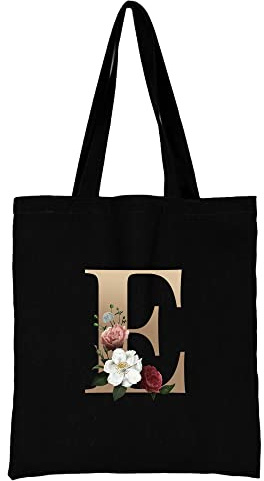 26 Letter Printed Canvas reusable grocery bags, Foldable Casual Travel HandBag, Shoulder Beach Tote Bags, Shopper bag eco friendly super strong washable Storage bags Shopping bag Canvas bag for Women
