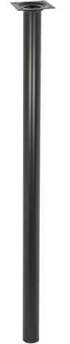WAGNER Möbelbein/Tischbein/Möbelfuß Classic Retro - Ø 30 x 600 mm, integrierte Anschraubplatte 60 x 60 mm, Innengewinde Ø 10 mm, Stahl pulverbeschichtet schwarz - 12106001