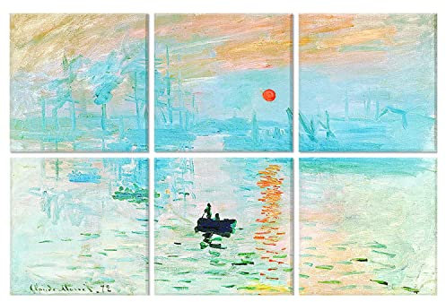 JBER JBER Art Akustikplatten, 6er-Pack selbstklebende große Wandkunst-Gemälde zur Wanddekoration, schallabsorbierende Platten für Aufnahmestudio, Wohnzimmer und Schlafzimmer, 72 x 48 Zoll SUNRISE IMPR