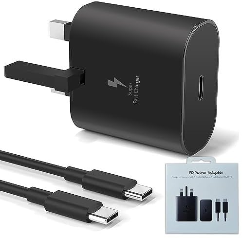 FUREX Fast Charger 25 Watt PD 3.0 Samsung Fast Charger Plug w/ USB C to C Cable 1M Samsung Devices Charger Usb C S22/ S22 Plus/ S21/S21 Plus/S21 Ultra/Z Fold 3/S20 5G/Note 20/Note10/S10/Tablet