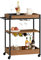 SoBuy SVW19-N Servierwagen mit 3 Ablagen und 1 abnehmbaren Tablett Küchenwagen Rollwagen Barwagen Natur BHT ca.:77x90x41cm