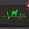 Generisch Herzschlag Schaf Aufkleber Sticker Liebe Bauernhof Gors Sheep Herz Wolle 28x11cm Farbe: Neongrün