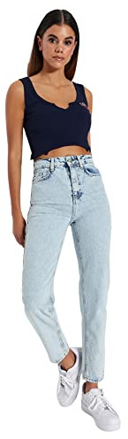 TRENDYOL Damen Jeans Trendyol Damen Gerade Mama Hohe Taille Jeans