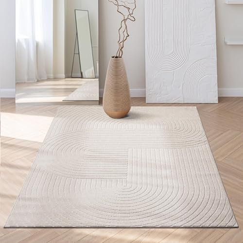 the carpet Santo Plus - Hochwertiger Outdoor Teppich, Passend für Wohnzimmer, Schlafzimmer und Terrasse, Wetterfest, langlebig und pflegeleicht, Creme, 160 x 220 cm