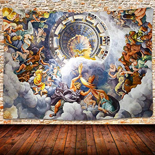 SHRAPHY Griechische Mythologie Tapisserie Kunstwerk Wandbehang Decke Feine Versailles Griechische Mythologie Tapisserie Matratze Tischdecke Vorhang Home Decor 80x60 Zoll GTXPUH606