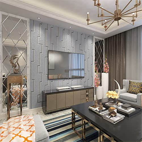 VGAZE Papier peint respirant, solide, durable, respectueux de l'environnement, texture bosselée 5D, fond mural pour canapé, dos décoratif, papier peint non tissé, gris
