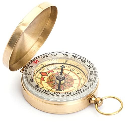 DMZK Brújula Retro con Función Luminosa, Impermeable Portátil de Supervivencia Profesional para Camping, Orientación, Senderismo, Marcha y Recogida al Aire Libre