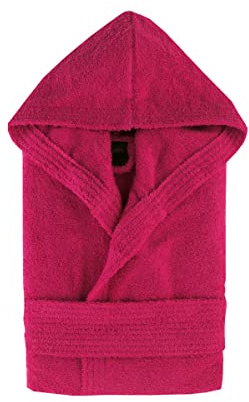 NH NOVOTEXTIL HOGAR Albornoz con capucha para adulto(unisex). Tejido 100% algodón (M, Fucsia)