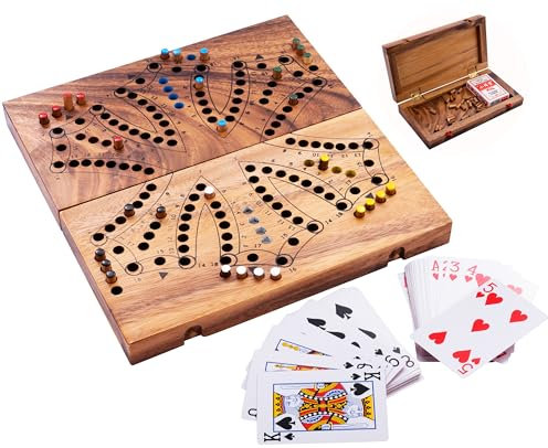 Engelhart – 350260- Tock-Spiel in Holzbox – kanadisches Brettspiel – Holzspiel von 2 bis 6 Spielern – 12,6X 25,8 x 4,5 cm