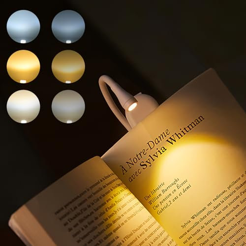 EVISTR LED Reading Light Lamp - Rechargeable Clip-on With 3 Eye-Protecting Modes, Stepless Dimming - Long Battery Life and Portable Mini Lamp for Book Lovers