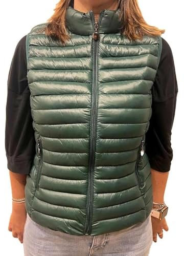 1st American Doudoune 100 grammes sans manches pour femme - Gilet rembourré avec fermeture éclair, Vert bouteille, M
