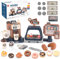 GAGAKU Kids Coffee Machine Toy and Cash Register Kit with Sound Light, Pretend Play Sets Role Play Toys Shops
