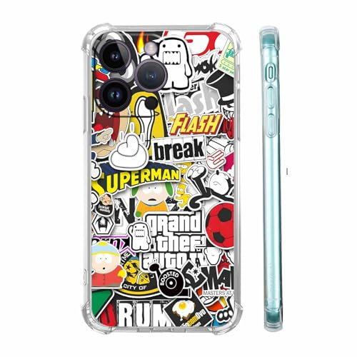 Fashion Pop Art for iPhone 15 Pro Max Case,Cute Cartoon Pop Culture Case for Men Women,Unique Trendy Cool TPU Bumper Case for iPhone 15 Pro Max