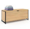 IDMarket - Coffre de rangement 100 cm DETROIT bois et noir design industriel