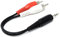 DRUT 15cm 3.5mm Stereo AUX Jack to 2 x RCA Phono Stereo Audio Cable Lead, Nickel Connectors 0.5ft
