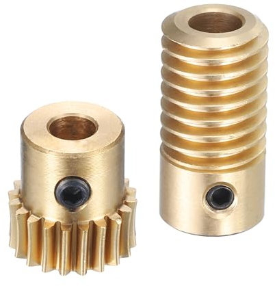 sourcing map Ensemble d'engrenages à vis sans fin - Module 0,5 - Taux de réduction 20:1 - Arbre d'engrenage de 5 mm de diamètre du trou et roue d'engrenage de 4 mm de diamètre - Boîte de vitesses 20T