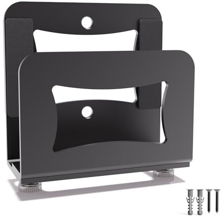 Yuleimy Supporto da parete regolabile per piccoli dispositivi Apple TV, Roku, router, modem e altri lettori multimediali, nero