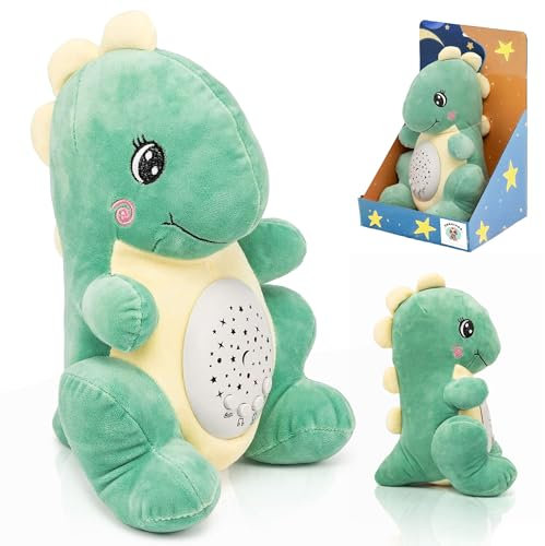 Dinosaurier bébé avec projecteur d'étoiles, endormir bébé avec des mélodies relaxantes, Peluches Qui Respirent la tendresse pour Les Nouveau-nés, Cadeaux Modernes, Peluche Musicale