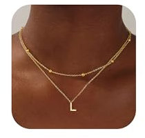 TINGN Layered Gold Buchstaben Halskette für Frauen Mädchen, Valentinstag Buchstabe L Anhänger Halsketten Personalisierte Buchstaben Halsketten für Frauen Mädchen Schmuck Geschenke