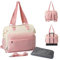 Fexkean Baby Wickeltasche Rucksack Handtasche mit wasserdicher Wickelunterlage,Verstellbare Schultergurt multifunktionale Umhängetasche Reisetasche für Unterwegs-Pink