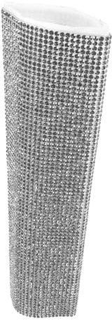 GLSTOY Microphone Handle Cover and Mic Bling Sleeve for Singers with Silver Rhinestone Sparkling Protector Suitable for Bar and Stage Use