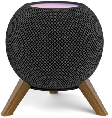 Holzständer für Homepod Mini, Holzstativ mit Metallrahmen, Lautsprecherhalterung, stabile Halterung für Homepod Mini Lautsprecher auf dem Schreibtisch