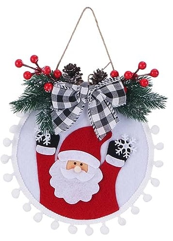 Zerodeko Weihnachtskranz Ornament Baum Anhänger Weihnachten Girlande Schneemann-Dekoration weihnachtsdeko weihnachtsbäume geschmückt Kranz vor der Haustür Tür hängende Dekoration Polyester