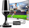 DGUPSP Antenne TV Interna 2025，Ricevimento a 360°，Antenna esterno Digitale Terrestre Portatile con amplificata potente/Base Magnetica,Supporta 4K, 1080p, VHF, UHF, DVB-T/DVB-T2 - Tutte le Tvs