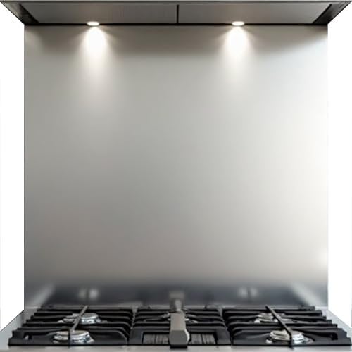 Ooivie Stainless Steel Splashback – Brushed finish - Splashback for Kitchen – cooker splashback – kitchen splashback – multiple sized kitchen splashbacks for walls (Without holes, 600mm x 650mm)