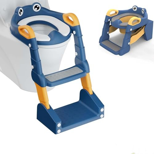 Toilettensitz Kinder mit Treppe,2 IN 1 Toilettensitz Kinder,Toilettentrainer für Kinder,Upgraded Kindertoilette für Jungen und Mädchen,Kinder Toilettensitz,WC Sitz Kinder,Klositz für Kinder