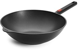 Woll Eco Logic QXR Wok- und Rührpfanne - Induktiv -, Ø 32 cm, 10 cm hoch, mit abnehmbaren Stiel - Geeignet für alle Herdarten, PFAS-frei, Antihaft-Versiegelung, Aluminiumguss