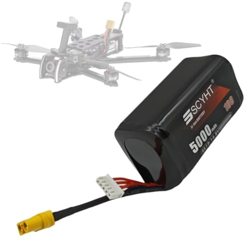SSCYHT Batterie Lipo 4S 14,8 V 5000 mAh 4000 mAh Batterie Lithium 14,8 V Batteries Rechargeables avec BMS pour kit Moteur 50 W - 75 W pour Drone et Avion Miniature,14.8v5000mah 1pack