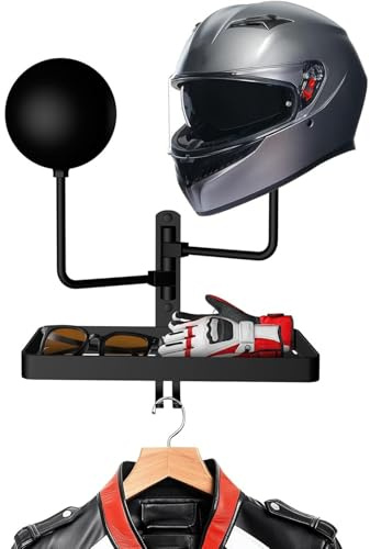 Bohany Helmet Holder Wall Mount, Metal Wall Mounted Helmet Stand - Garage Storage & Organisation for Driver Equipment Motorcycle Accessories Home Decoration Man Cave