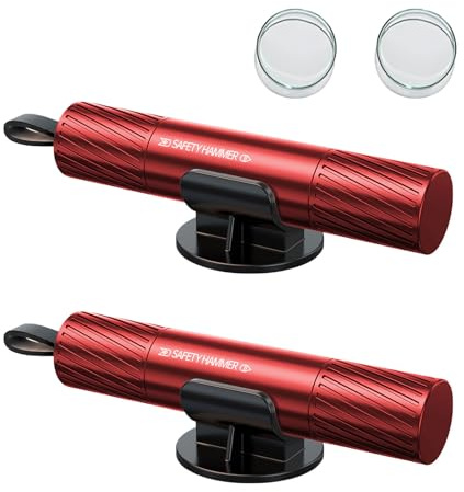2 Pcs Emergency Hammer,Car Escape Tool with Seat Belt Cutter Quick Emergency Window Breaker Escape Safety Hammer,Car