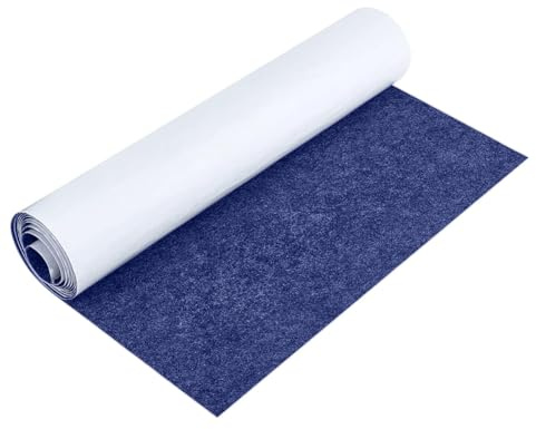 Feutrine Autocollante Rouleau Bleu Foncé 40 x 220 cm, 1 mm d'épaisseur | Tissus Autocollant, Pour doublure de boîte, Sous-verre, Tapis de tiroir, Voiture, Pieds de chaise et table