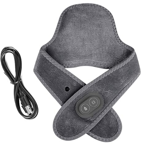 Chauffe-cou chauffant réglable à 3 niveaux, texture confortable, fonction apaisante, nécessités de récupération pour les raideurs musculaires, les douleurs musculaires, les hommes, les femmes, les