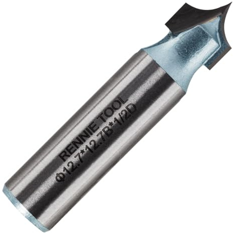 Rennie Tool 1/2 (12.7mm) Cut x 1/4 (6.35mm) RAD TCT Roundover Router Bit | 1/4 Shank (6.35mm). Point Cutting Round Over Bit, 2 Flute Carbide Tipped Handheld & CNC Router Bit Tungsten Carbide Tipped