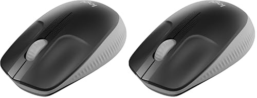 Logitech kabellose Maus M190, geschwungenes Design für beidhändige Nutzung, Batterielebensdauer von 18 Monaten Plus Stromsparmodus, USB-Empfänger, präzise Kontrolle Dank breitem Rad und Tasten - Grau
