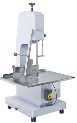 Azcabjie Sega Elettrica Professionale per Ossa da 750 W, Sega a Nastro Professionale per Carne, Sega da Banco per Pollo, Pesce, Zampe di Manzo, Dotata di 5 Lame