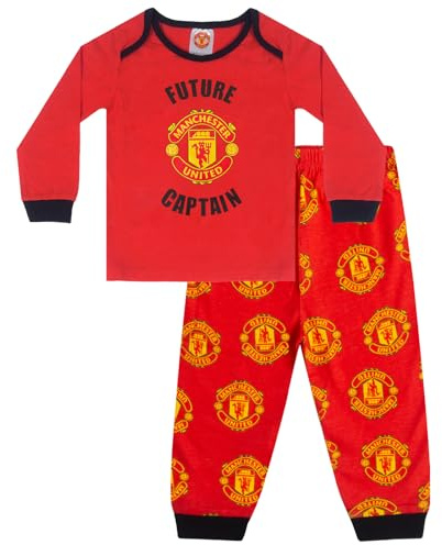 Manchester United Baby Pyjamas Long Boys Kids Official Football Gift
