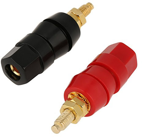 4 Pcs Banana Socket Test Probe Audio Speaker Terminal Binding Post Banana Plug Jack Socket Adapter Connector 4mm Panel Mount Black and Red