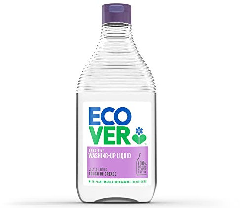 Ecover Spülmittel Spülmittel Spülseife Stark gegen Fett und Schmutz Frische Lilie & Lotus Duft 1 x 450 ml