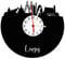 Wanduhr Leipzig Skyline mit Ziffernblatt, hochwertige Acrylglas Uhr mit lautlosem Quarzwerk, 3mm Stärke