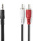 CABLEPELADO Cable Audio Estereo Jack a 2 | Cable de Audio 2 a Jack 3.5mm | Minijack a Macho Audio | para Móvil Tablet PC iPod Amplificador Altavoz TV DVD | 3 Metros