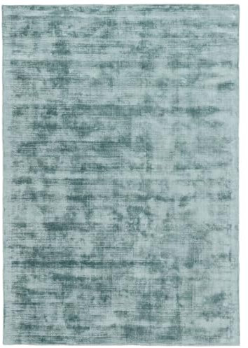 RugVista, Tribeca, Teppich, Mittelflor Teppich, 140 x 200 cm, Rechteckiger, Modern, Viskose, Flur, Schlafzimmer, Küche, Wohnzimmer, Blau/Grau, Dunkel Türkis