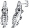 SILVERCUTE Damen Ohrringe 925er Silber Krokodil Ohrstecker Weißgold überzogen Ohr Piercing Schmuck Stud Earrings Accessoire für Geburtstag Mädchen Tochter Freundin